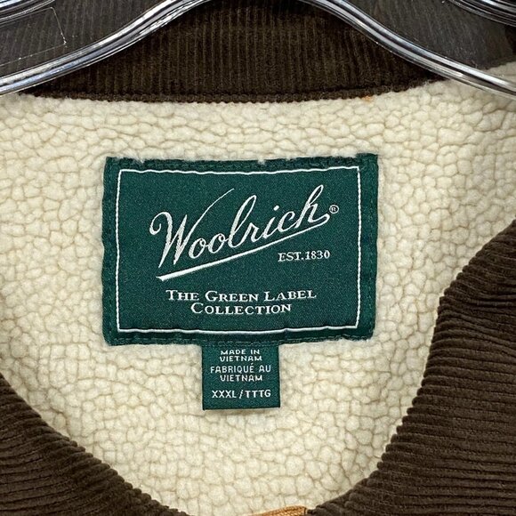 Woolrich Chore Jacket Mens 3XL Brown Canvas Sherpa Lined Corduroy Collar Barn - Picture 11 of 16